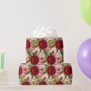 Papier Cadeau Artisanat de découpage de rose rouge et rose ou