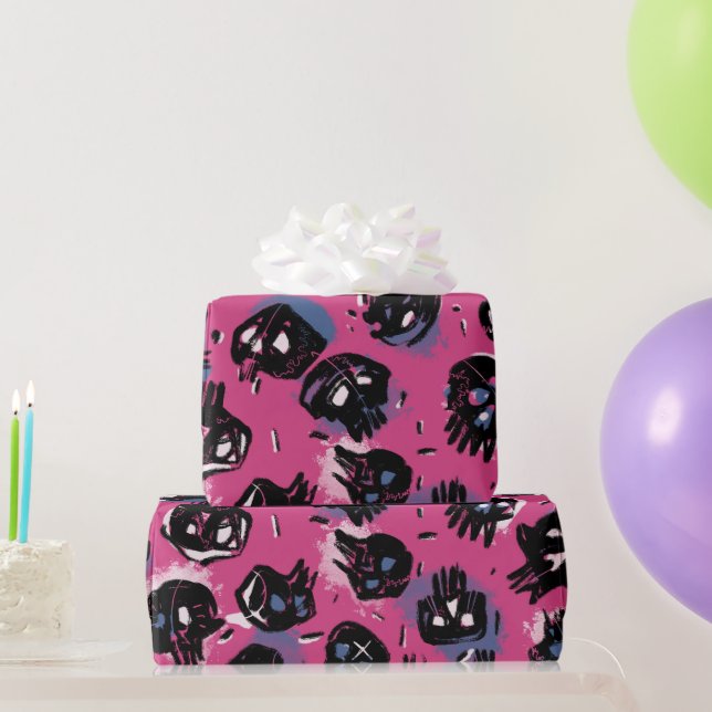 Papier Cadeau Artisanat & Fournitures de Fête Pink emo scull Cad (Cadeaux de fête)