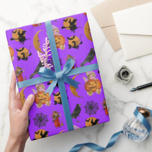 Papier Cadeau Artisanat ou cadeau Motif Halloween vintage
