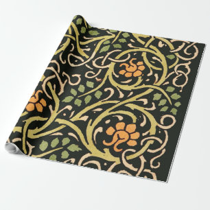 Papier Cadeau Arts et artisanat vintage motif floral Roycroft