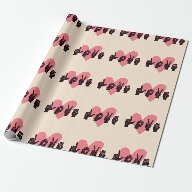 Papier Cadeau ASL Love IV - Saint Valentin (Déroulé)