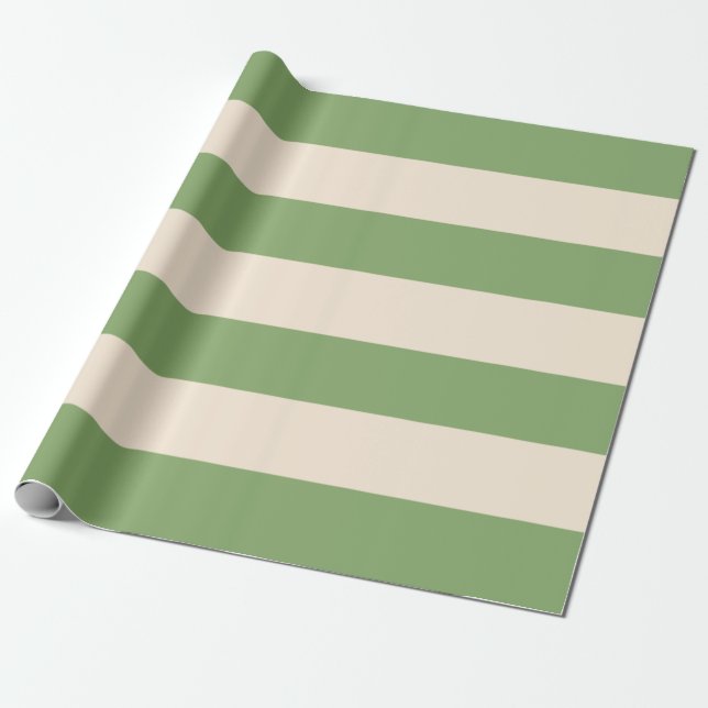 Papier Cadeau Asparagus Green Stripes (Déroulé)
