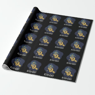 Papier Cadeau Astro-nœud Astronaute drôle de jeu de mots Fond so