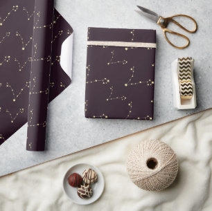 Papier Cadeau Astrologie Poissons Étoiles Cosmiques Constellatio