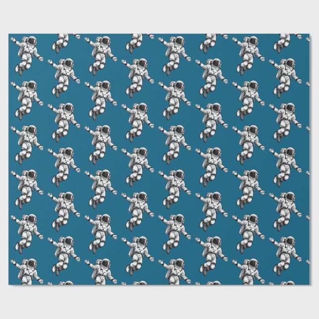 Papier Cadeau Astronaute dans l'espace (Plat)