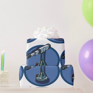 Papier Cadeau Astronomie du télescope vintage passionné par le b