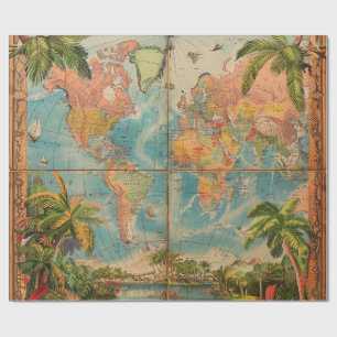Papier Cadeau-Atlas Vintage Papier Cadeau