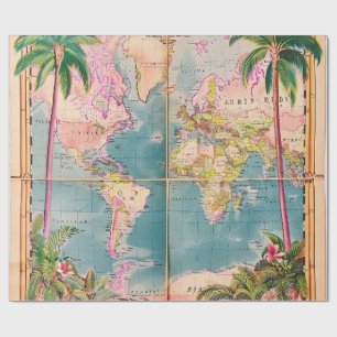 Papier Cadeau-Atlas Vintage Papier Cadeau