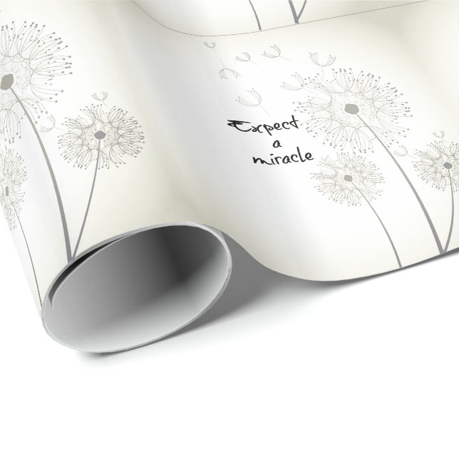 Papier Cadeau Attendez-vous à un Miracle Inspirational (Coin rond)