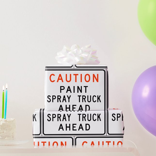 Papier Cadeau Attention Camion de Pulvérisation de Peinture Deva (Créateur téléchargé)