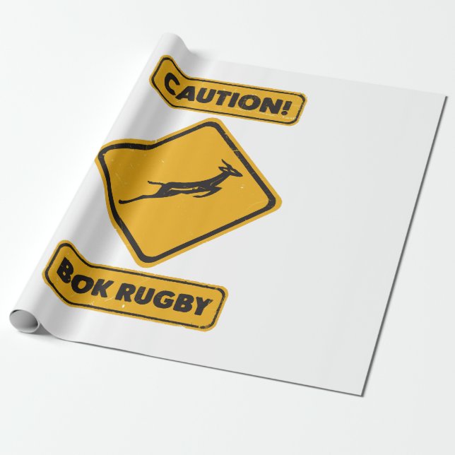 Papier Cadeau Attention - SpringBoks traversant (Déroulé)