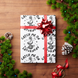 Papier Cadeau Attrape-moi le samed(i) Jeu de mots humoristique