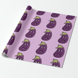 Papier Cadeau Aubergine de Kawaii