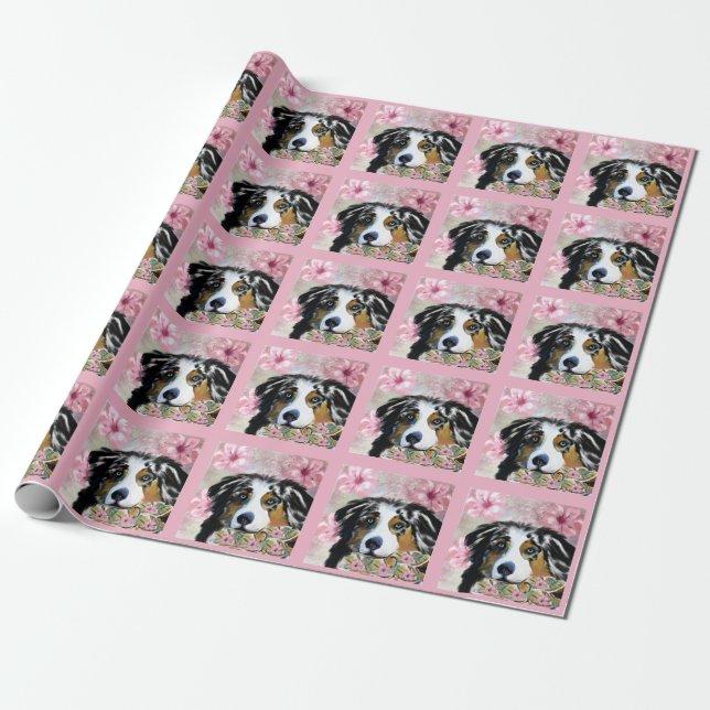 PAPIER CADEAU AUSTRALIAN SHEPHERD (Déroulé)