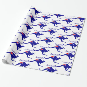 Papier Cadeau Australie : Drapeau Kangaroo Thunder_Cove