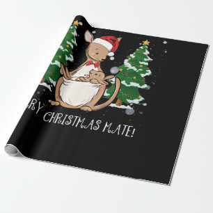 Papier Cadeau Australie Joyeux Noël Mate Kangaroo