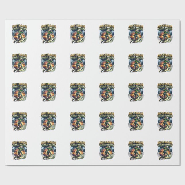 Papier Cadeau Australie Mode Objectif Squelette Buteur Nations T (Plat)