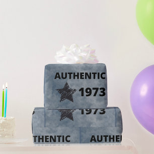 Papier Cadeau Authentique anniversaire Vintage de 1973 avec Grun