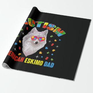 Papier Cadeau Autiste | Autisme American Eskimo Papa pièce de pu