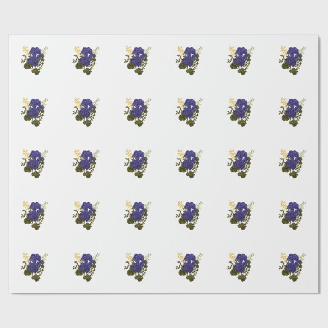 Papier Cadeau Autocollant Botanique Vintage (Plat)