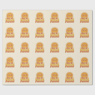 Papier Cadeau Autocollant de soleil souriant "Retro Summer Out o