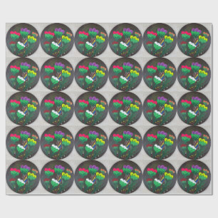 Papier Cadeau Autocollant - Œuvre d'art faite main - Papillon Bo