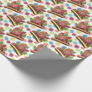 Papier Cadeau Automne Action de grâce Écrou