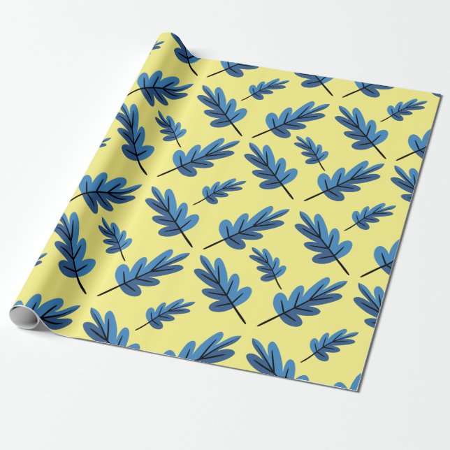 Papier Cadeau Automne bleu (Déroulé)