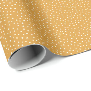Papier Cadeau Automne Couleurs automnales Polka Dot moutarde jau