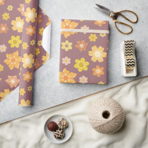 Papier Cadeau Automne Golden Florals sans la mer Automne Anniver