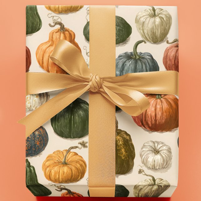 Papier Cadeau Automne Halloween Citrouille Vintage  (Créateur téléchargé)