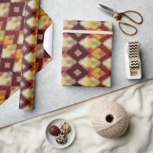 Papier Cadeau Automne Moderne Motif Argyle N°6