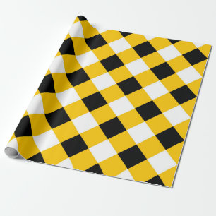 Papier Cadeau Automne Motif noir jaune et blanc