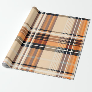 Papier Cadeau Automne Plaid Confortable Automne Design Motif