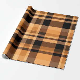 Papier Cadeau Automne Plaid Confortable Automne Design Motif