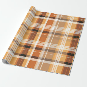 Papier Cadeau Automne Plaid Confortable Automne Design Motif