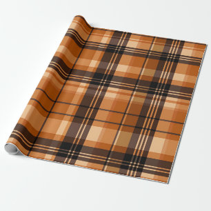 Papier Cadeau Automne Plaid Confortable Automne Design Motif