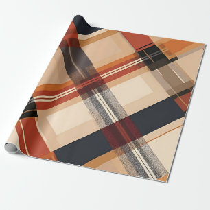 Papier Cadeau Automne Plaid Confortable Automne Design Motif