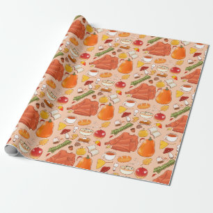 Papier Cadeau Automne Tomate Pomme de Terre Sweater Feuilles de