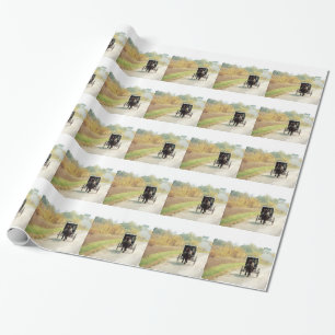 Papier Cadeau Autumn Amish Horse et Buggy
