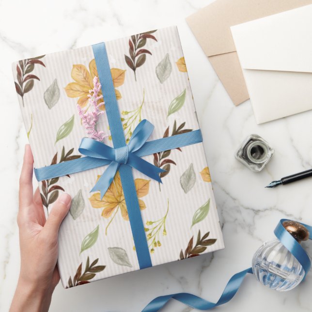 Papier Cadeau Autumn / Fall yellow flower Pattern (Cadeaux)