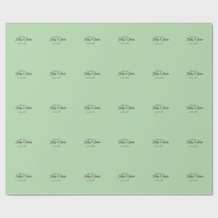 Papier Cadeau Avec amour ajouter nom de couple mariage simple mi