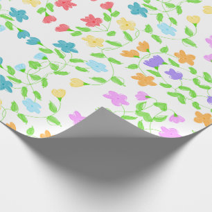 Papier Cadeau Avec Délicat Modèle Floral
