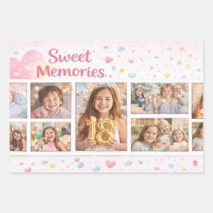 Papier Cadeau avec un Collage de Photos Mignon ave