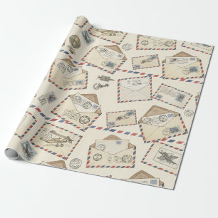 Papier Cadeau Aventure de courrier aérien vintage (3)