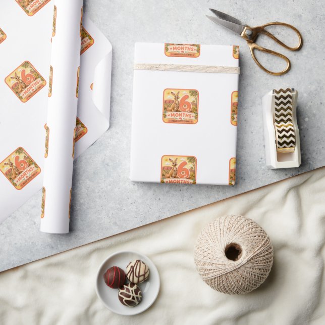 Papier Cadeau Aventure des jalons de bébé de 6 mois (Artisanat)