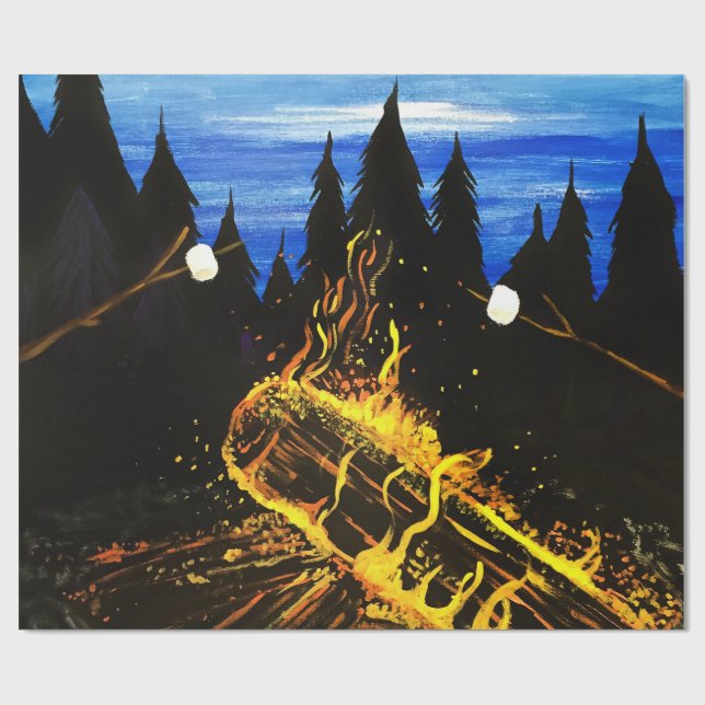 Papier Cadeau Aventure extérieure de coucher de soleil au feu de (Plat)
