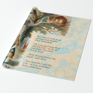 Papier Cadeau Aventures d'Alice au pays des merveilles Chat du C