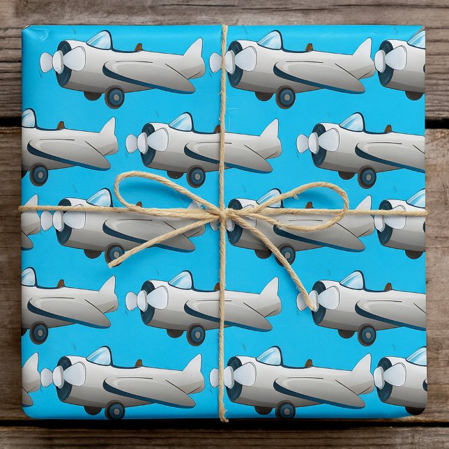 Papier Cadeau Avion à hélice (Créateur téléchargé)
