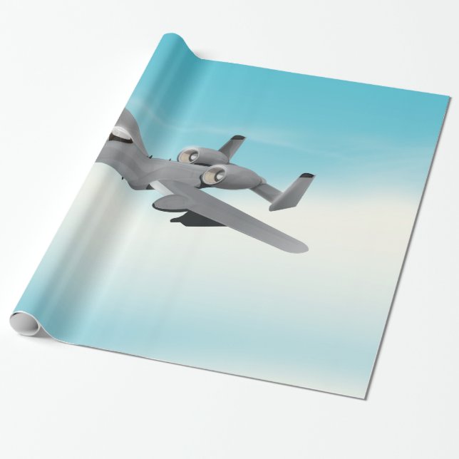 Papier Cadeau Avion de bombardement A-10 (Déroulé)